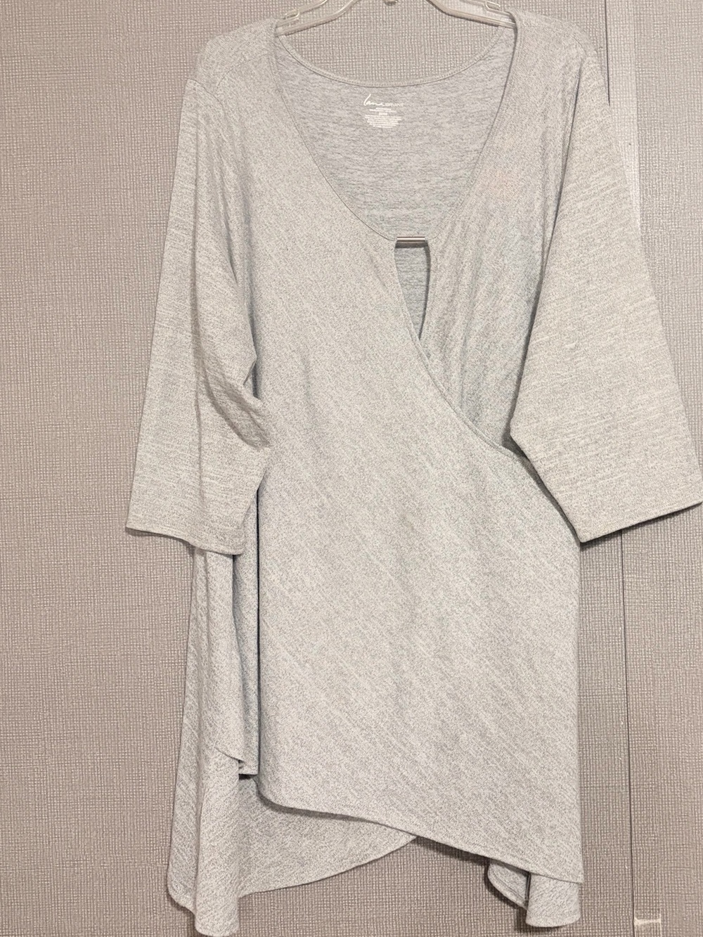 Lane Bryant Light Gray Heather Wrap-Front Tunic